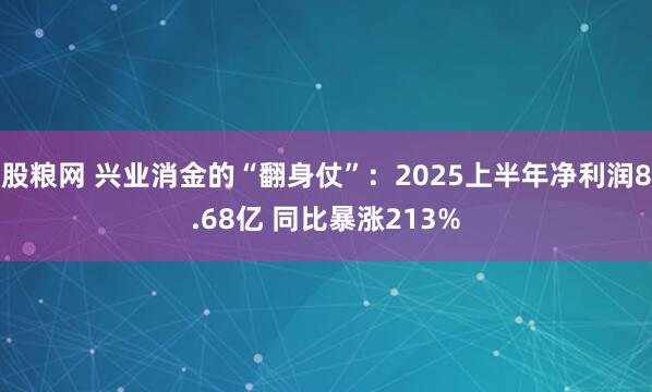 股粮网 兴业消金的“翻身仗”：2025上半年净利润8.68亿 同比暴涨213%