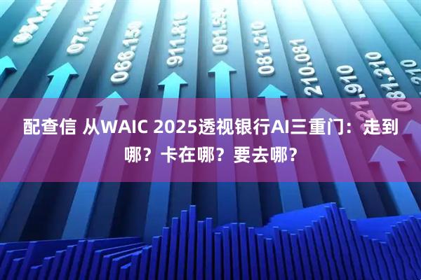 配查信 从WAIC 2025透视银行AI三重门：走到哪？卡在哪？要去哪？
